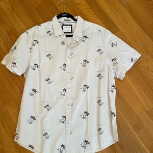 Denim Flower Short Sleeve Button Up - Never worn